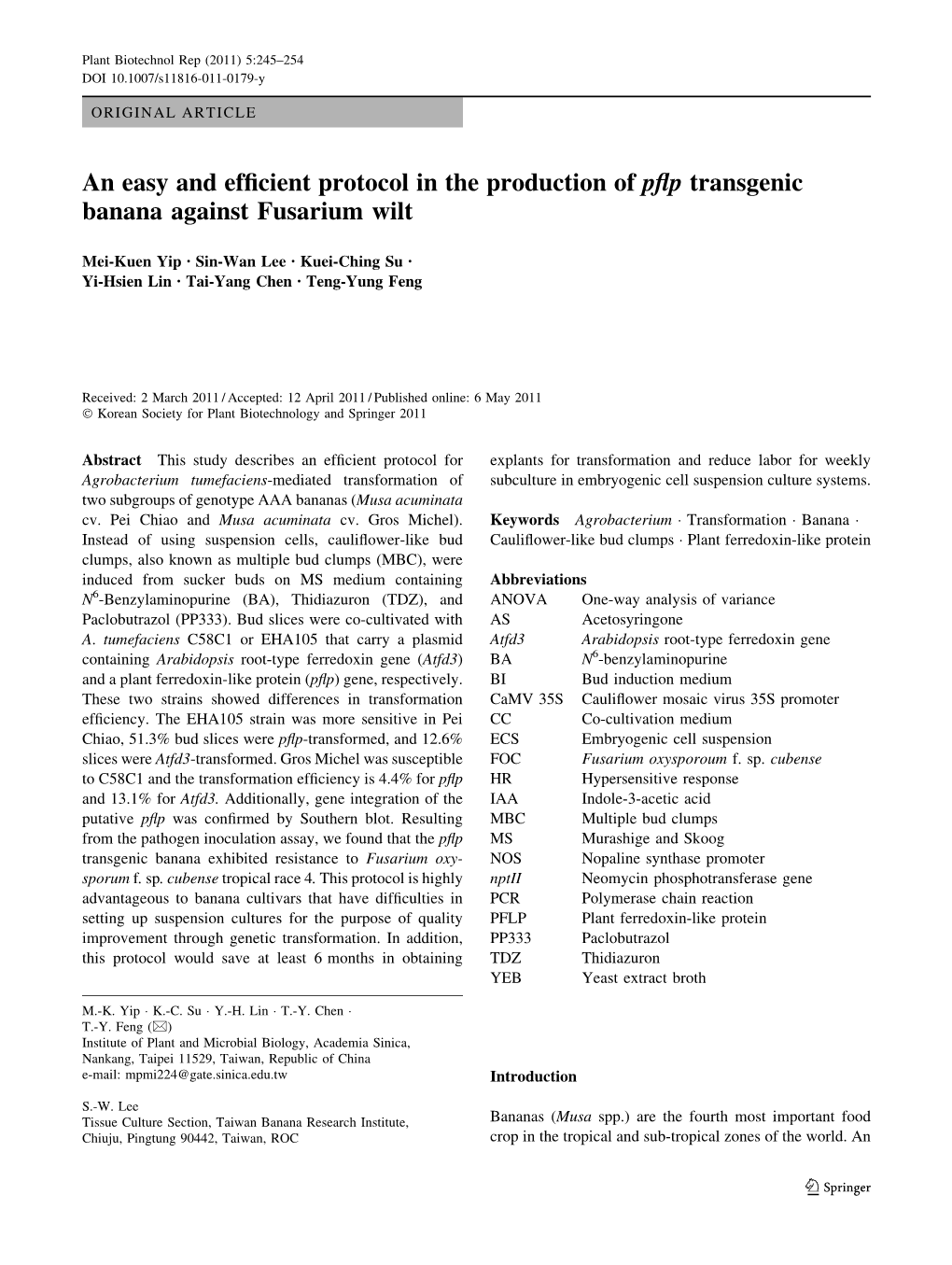 An Easy and Efficient Protocol in the Production of Pflp Transgenic