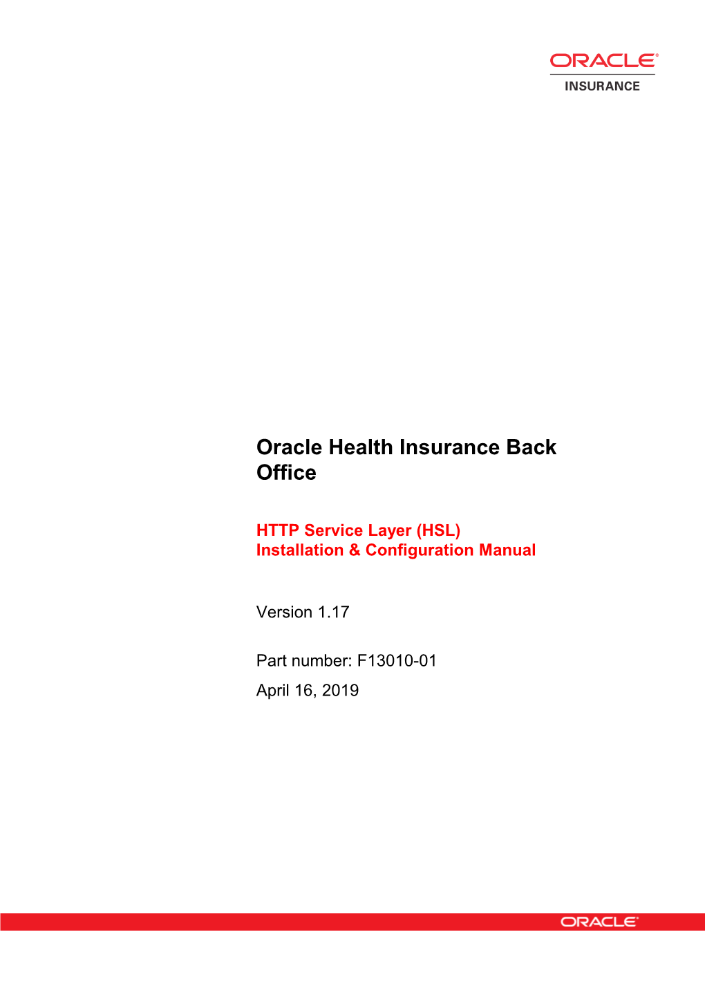 Oracle Health Insurance Back Office