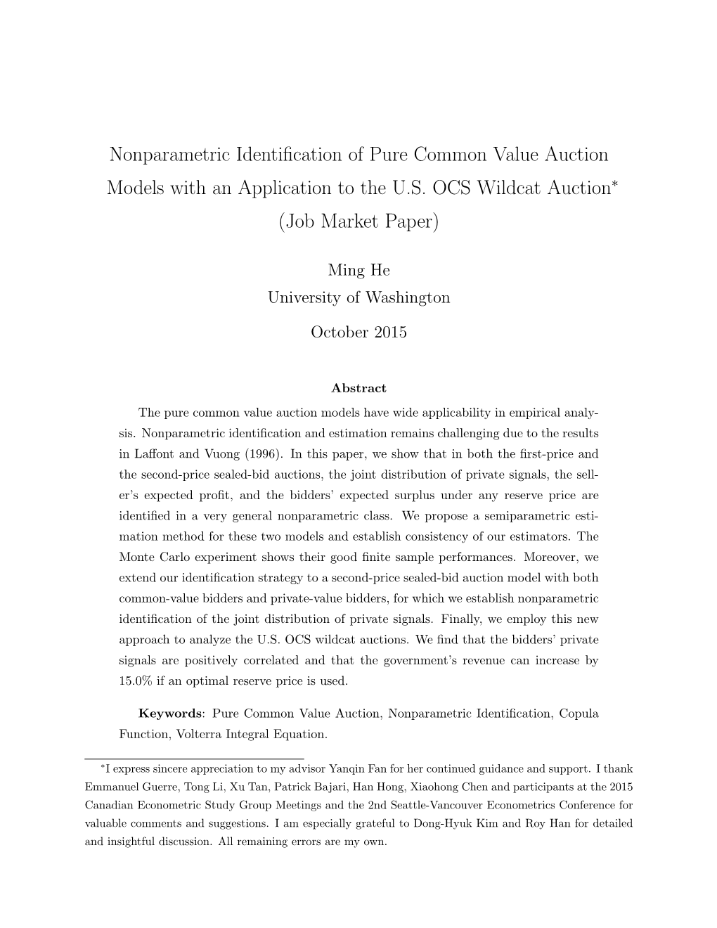 Nonparametric Identification of Pure Common Value Auction Models