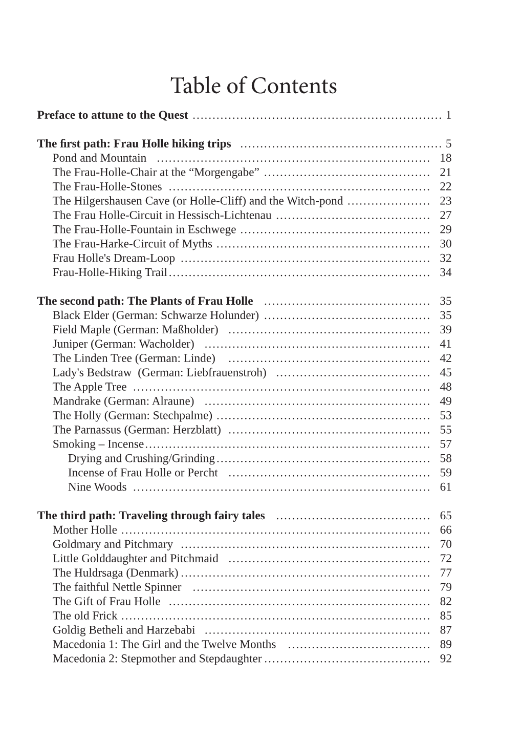 Table of Contents