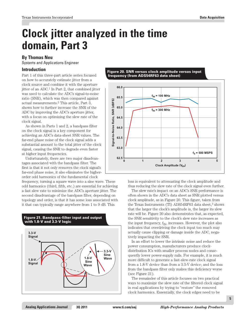 Clock Jitter Analyzed in the Time Domain, Part 3 by Thomas Neu Systems and Applications Engineer