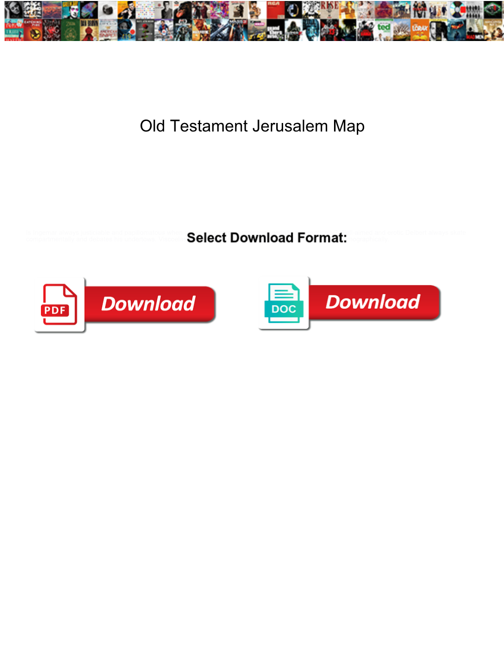 Old Testament Jerusalem Map