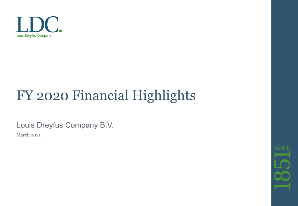 FY 2020 Financial Highlights