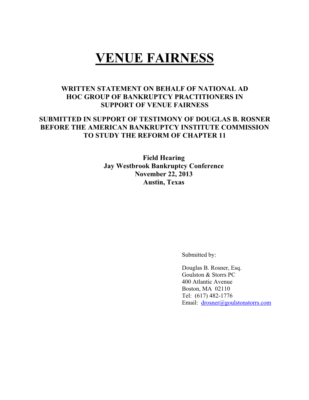 Venue Fairness Paper Rosner.Pdf