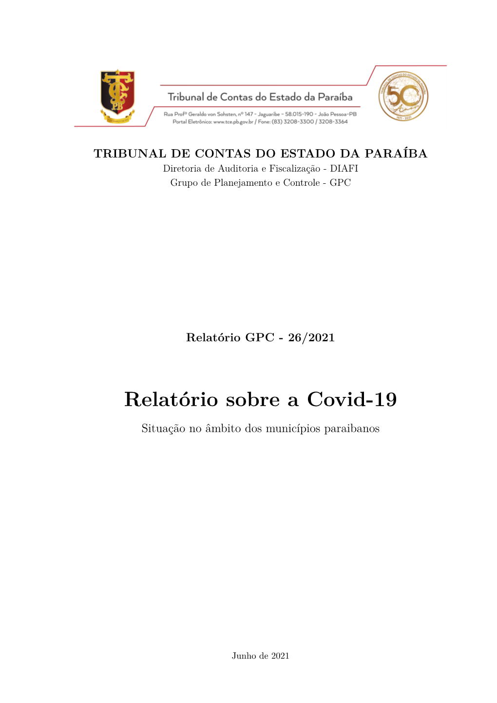 Relatório Sobre a Covid-19