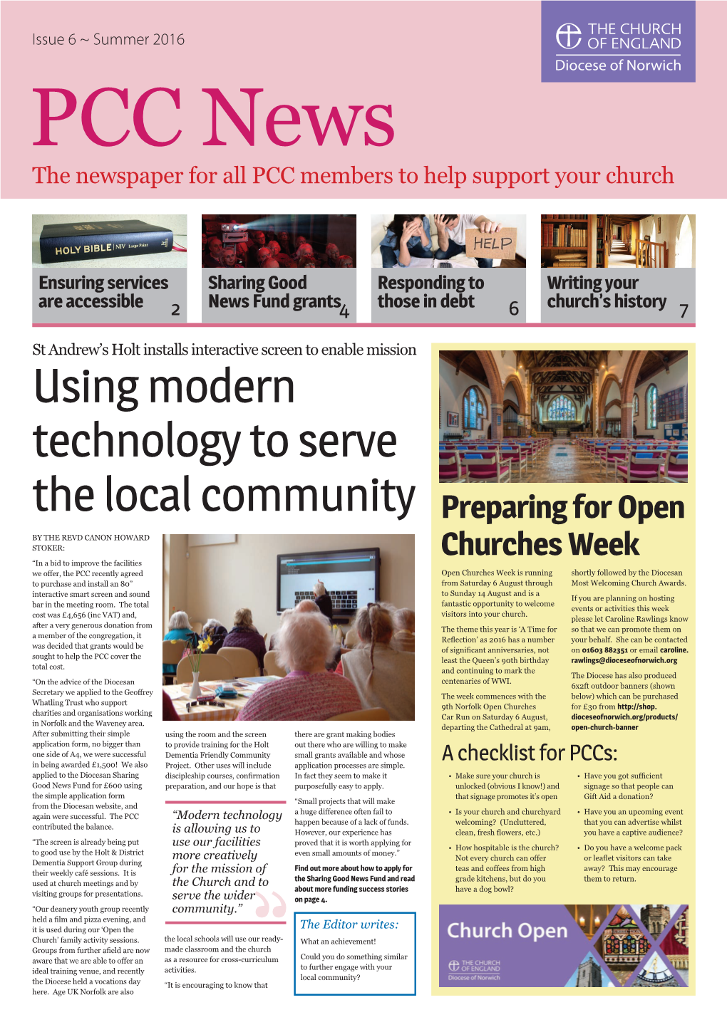 PCC News the Newspaper for All PCC Members to Help Support Your Church