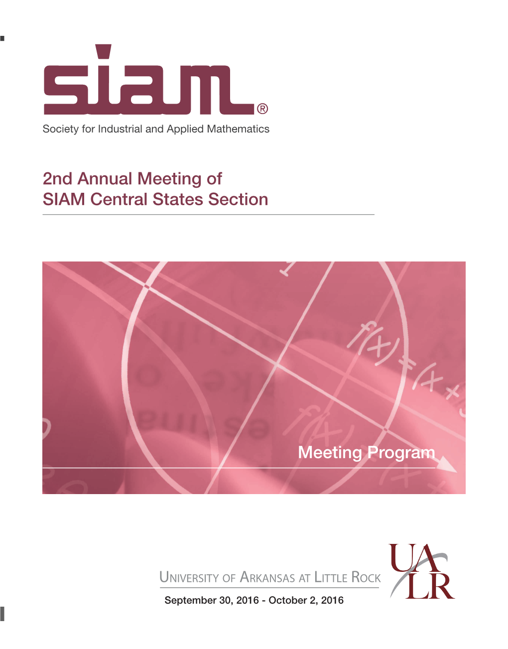 2Nd Annual Meeting of SIAM Central States Section Meeting Program