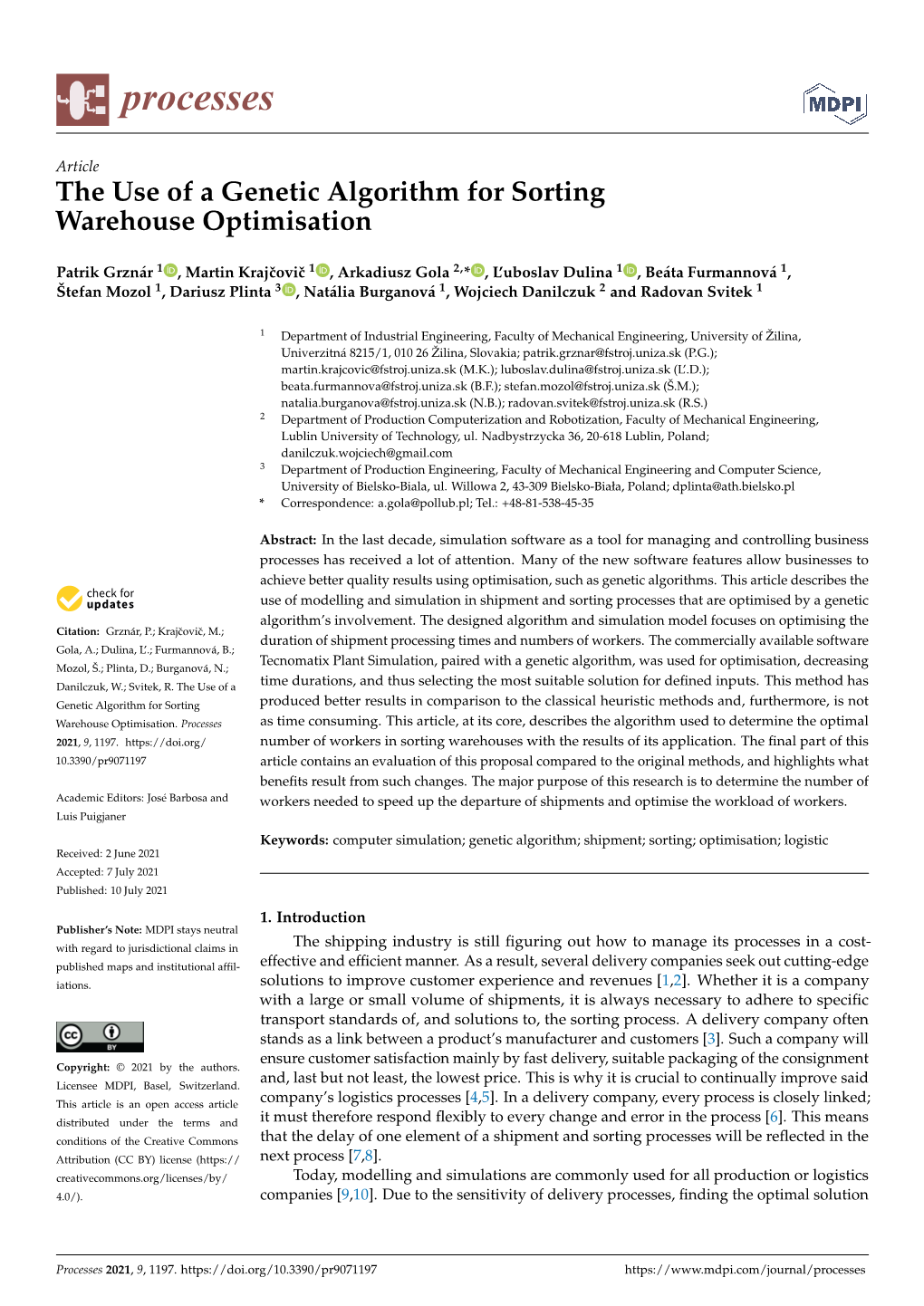 The Use of a Genetic Algorithm for Sorting Warehouse Optimisation