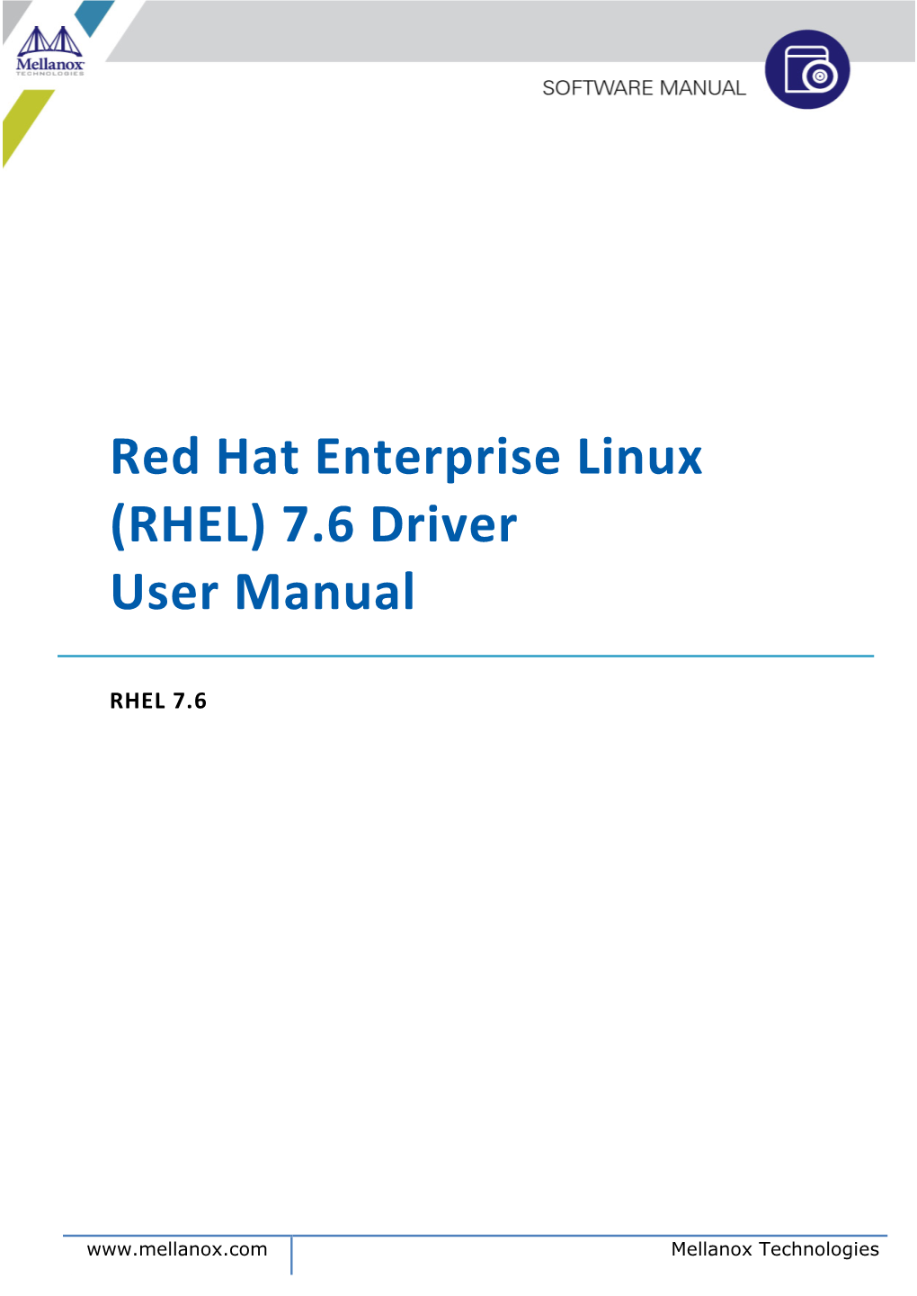 Red Hat Enterprise Linux (RHEL) 7.6 Driver User Manual