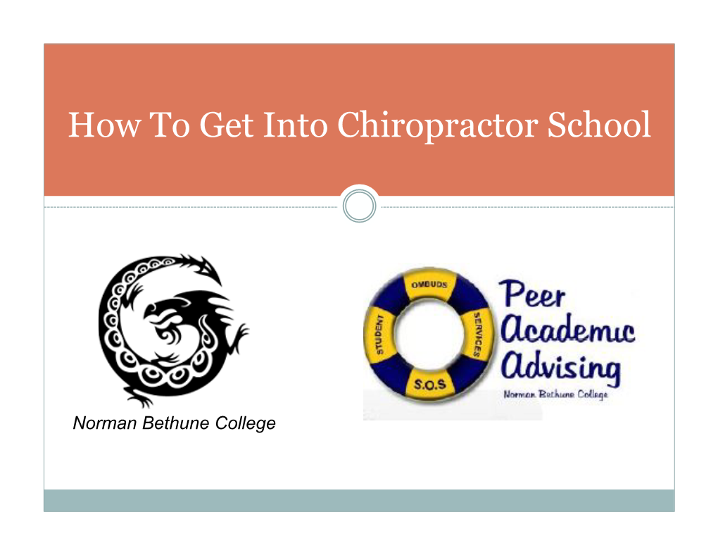 How to Get Into Chiropractor School