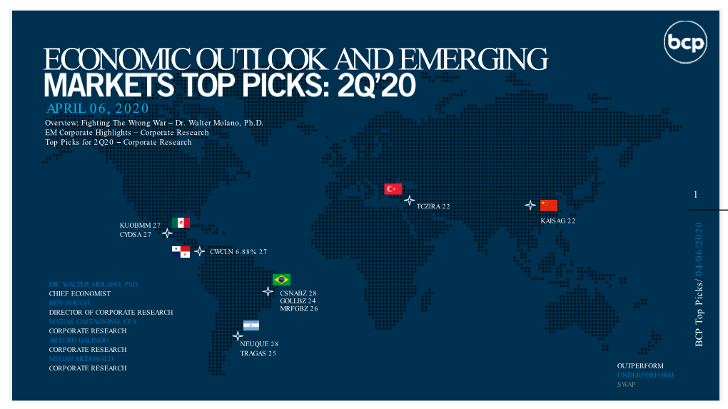 Economic Outlook and Emerging Markets Top Picks