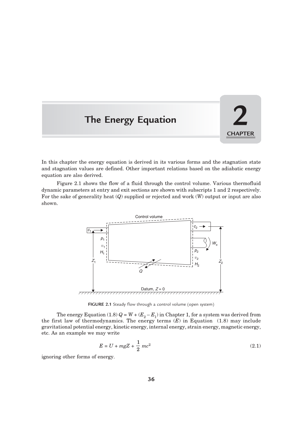 The Energy Equation 2 CHAPTER