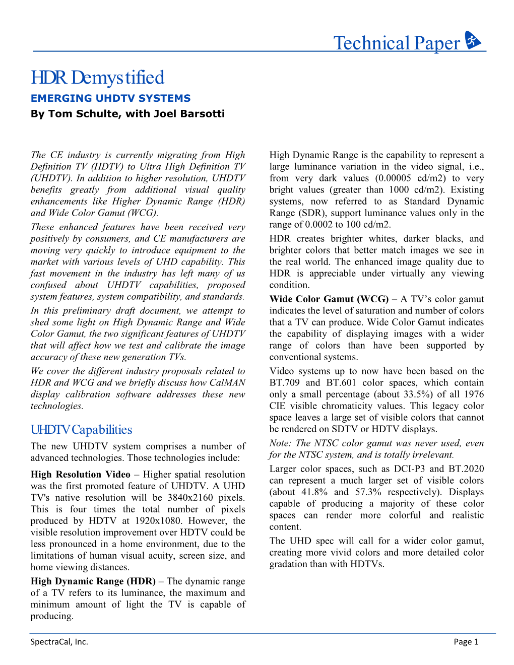 Technical Paper HDR Demystified