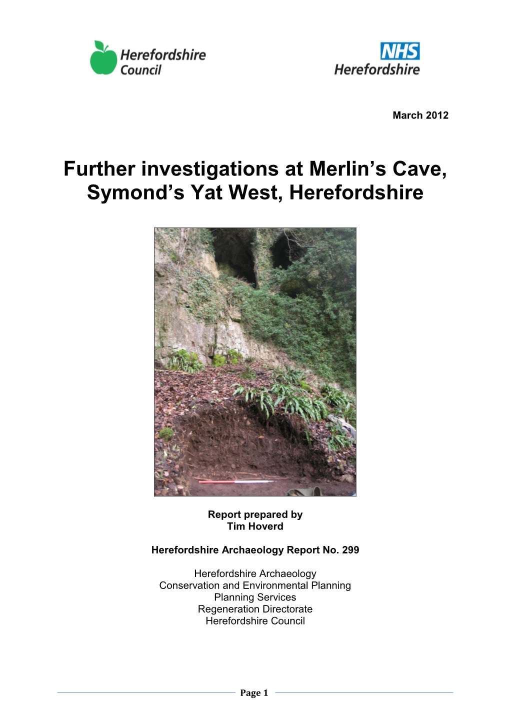 Radiocarbon Report for Merlins Cave, Symonds Yat (74570.5) by Chris J