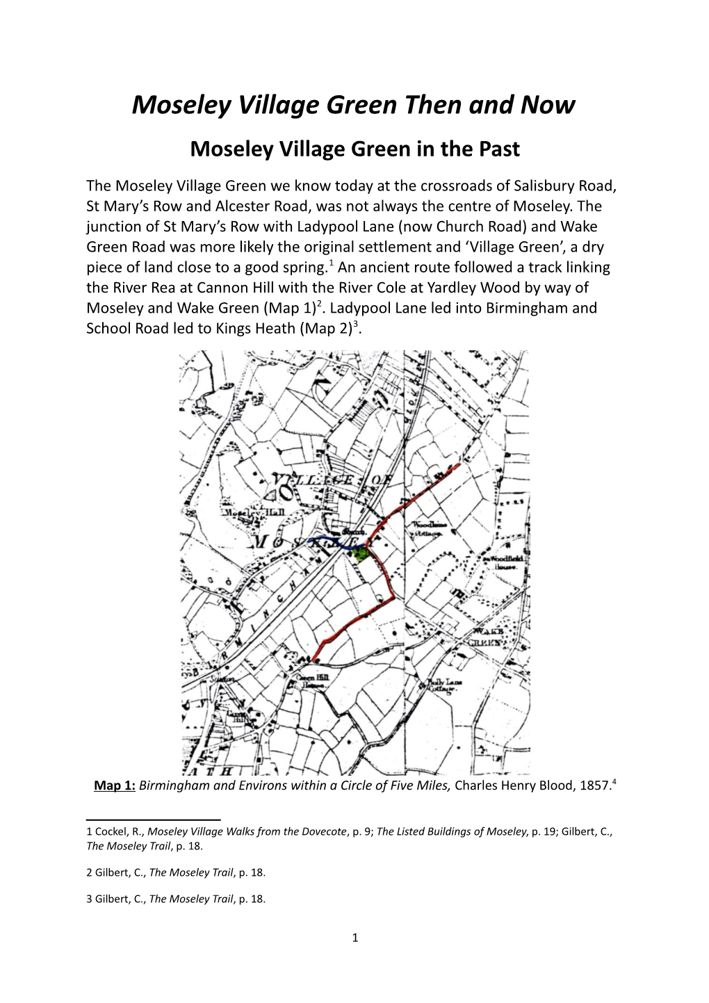 Moseley Village Green Then And