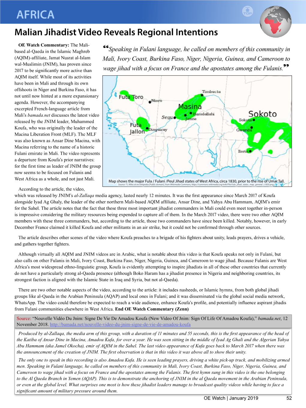 AFRICA Malian Jihadist Video Reveals Regional Intentions