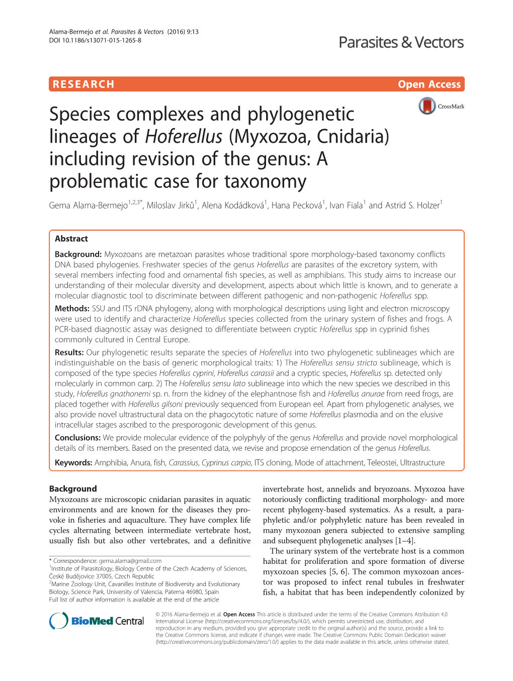 Species Complexes and Phylogenetic Lineages of Hoferellus