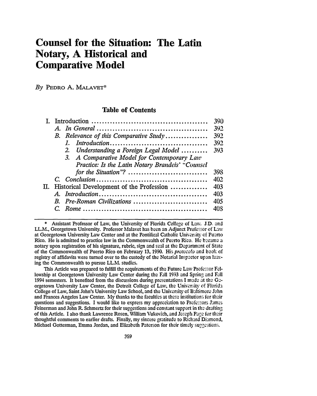 The Latin Notary, a Historical and Comparative Model