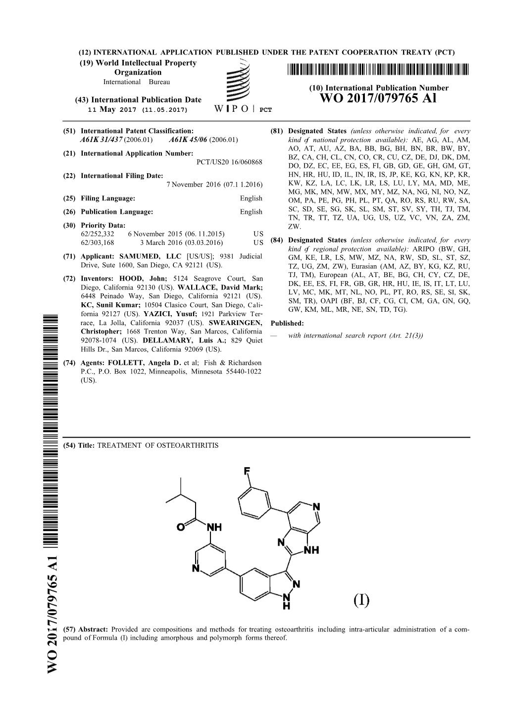 WO 2017/079765 Al 11 May 2017 (11.05.2017) W P O PCT