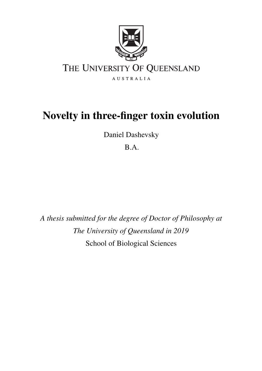 Novelty in Three-Finger Toxin Evolution