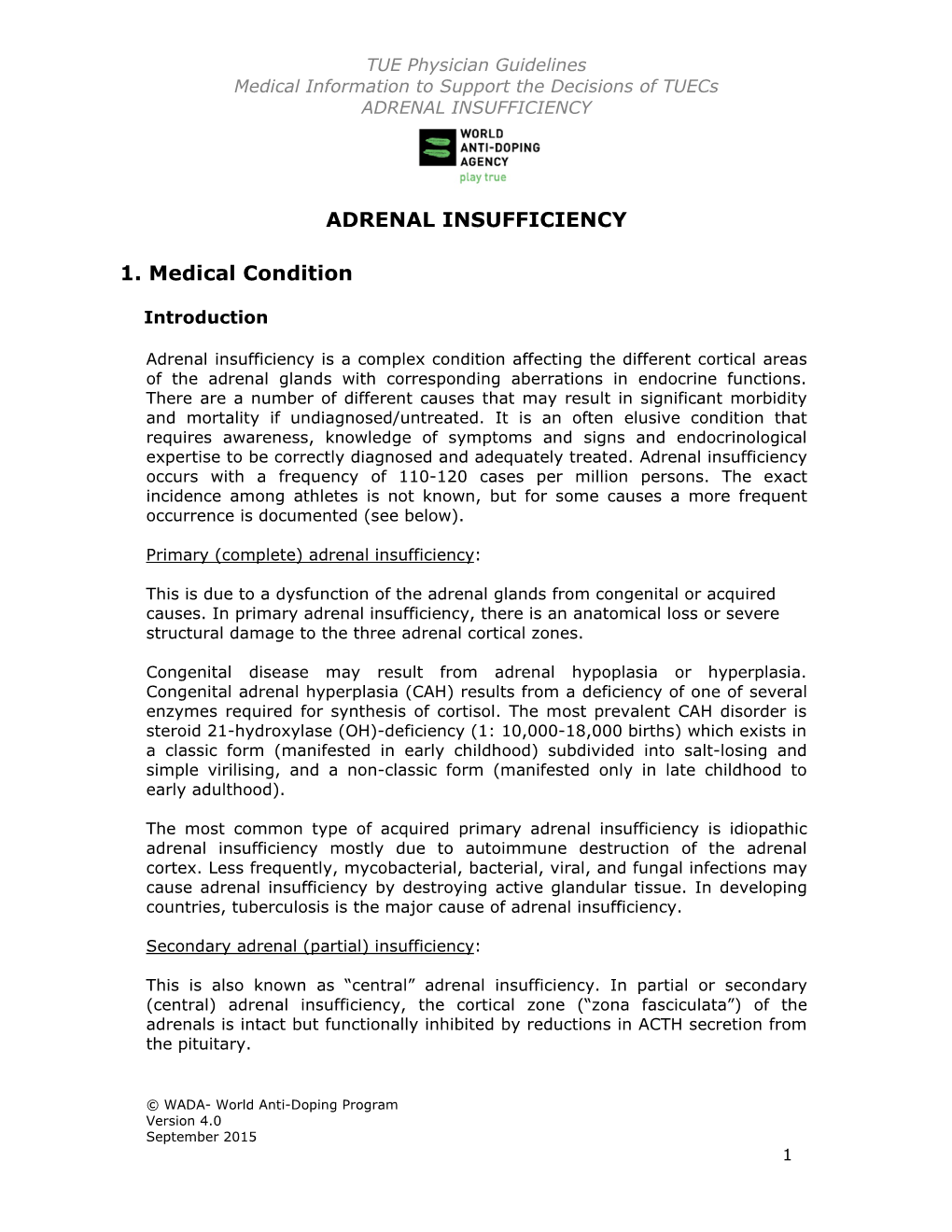 Adrenal Insufficiency