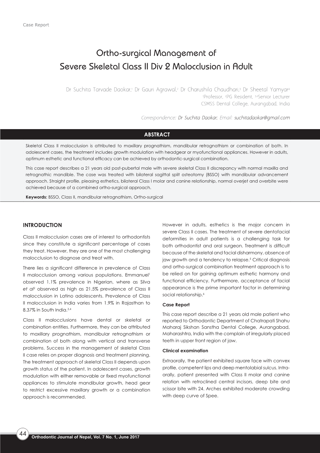 Ortho-Surgical Management of Severe Skeletal Class II Div 2 Malocclusion in Adult