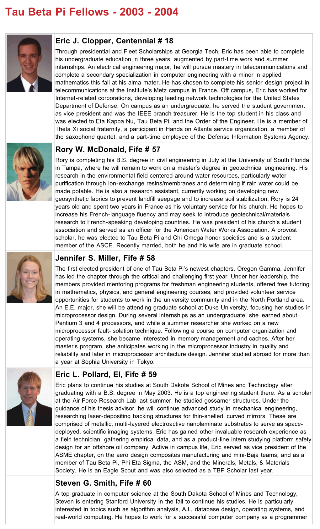 2003-04 Fellows Bios