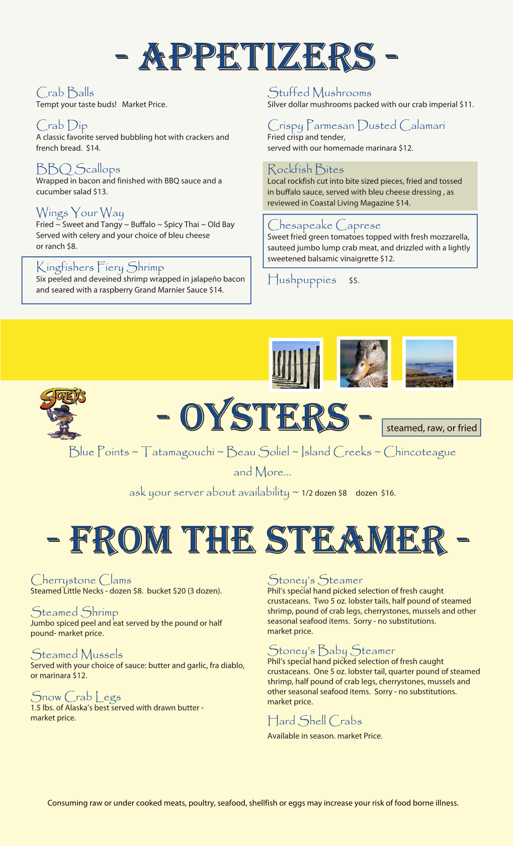 Oysters - Steamed, Raw, Or Fried Blue Points ~ Tatamagouchi ~ Beau Soliel ~ Island Creeks ~ Chincoteague and More