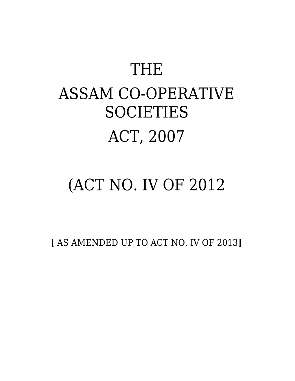 Assam Co-Operative Societies