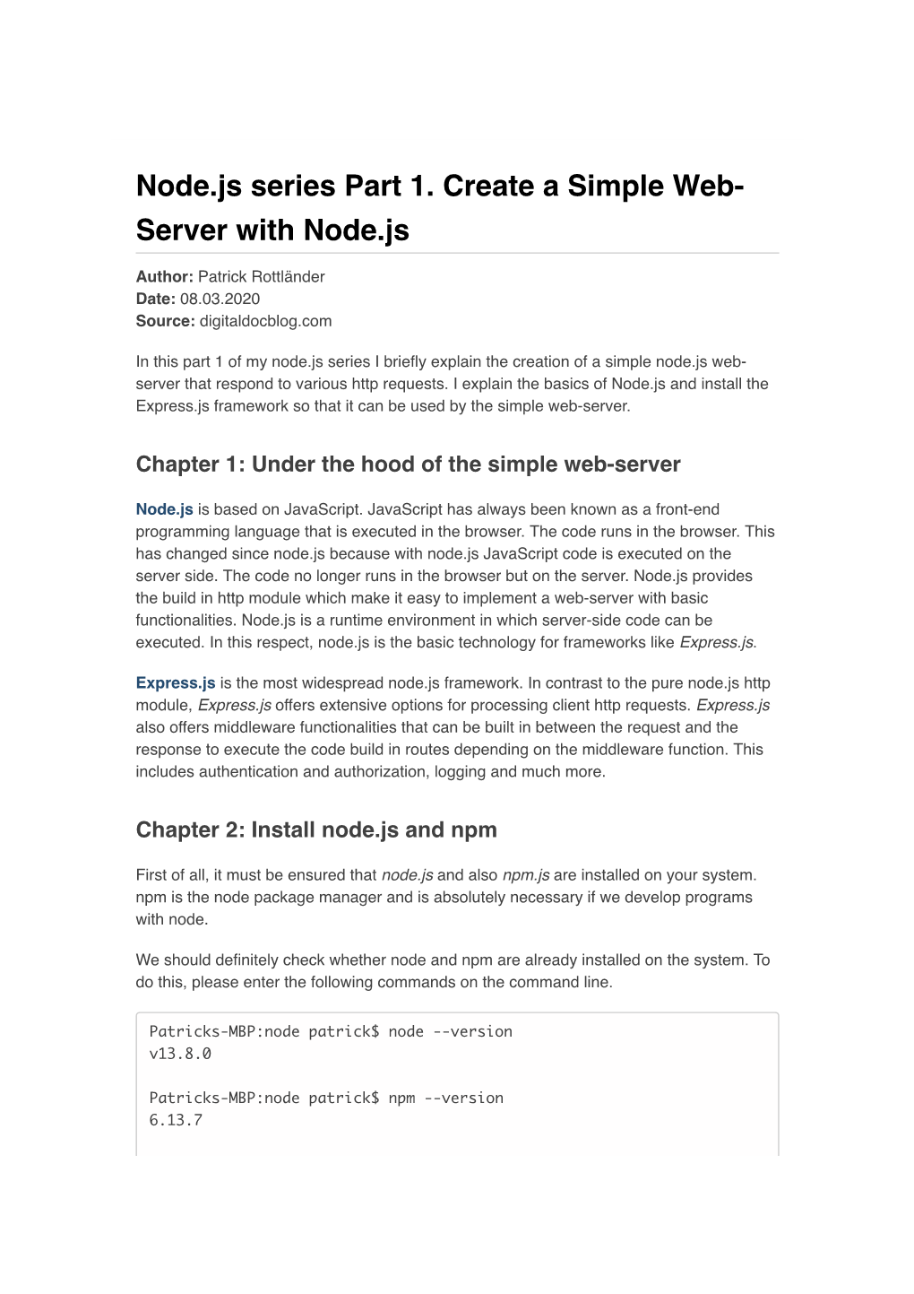 Node.Js Series Part 1. Create a Simple Web- Server with Node.Js