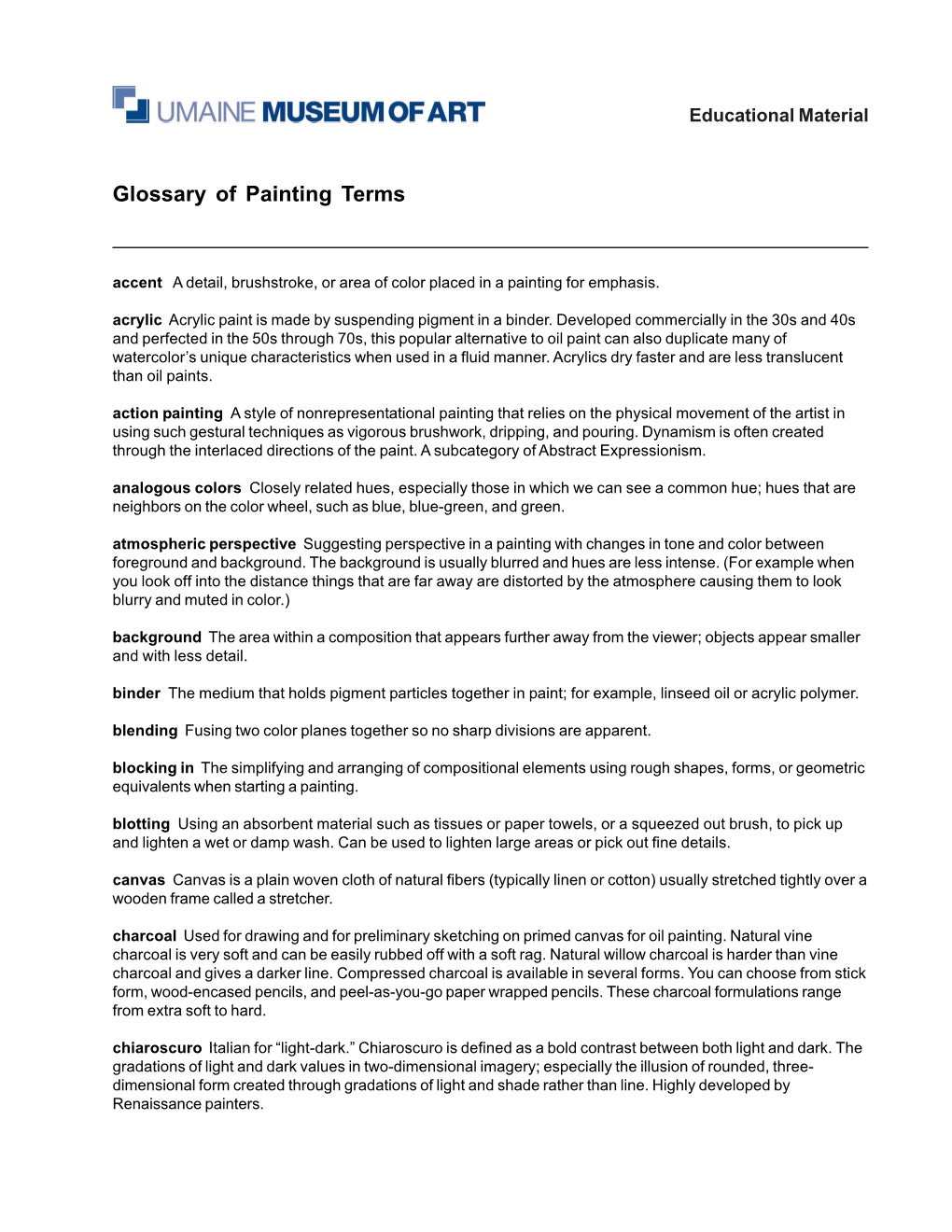 Painting Terms