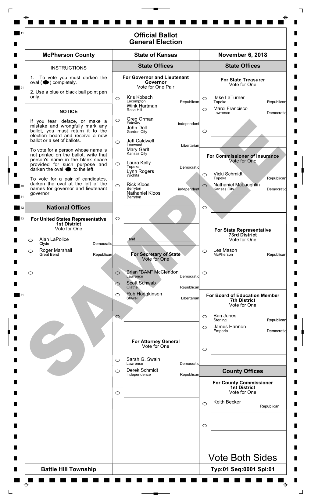 Vote Both Sides Battle Hill Township Typ:01 Seq:0001 Spl:01 County Offices Court of Appeals for Judge for County Attorney Vote Yes Or No Vote for One Shall Michael B