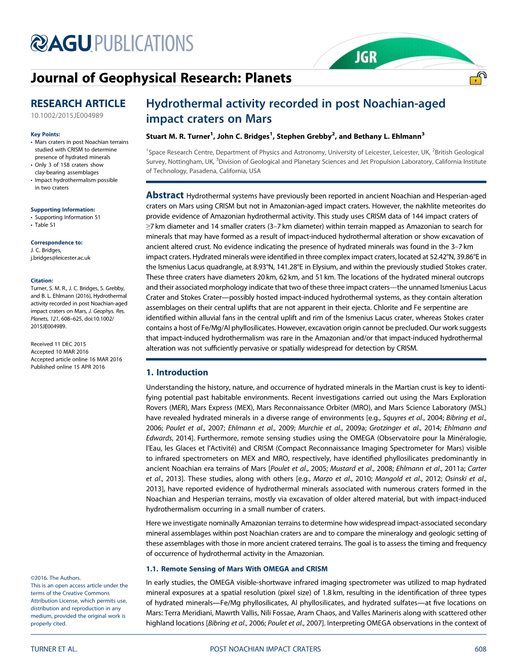 Hydrothermal Activity Recorded in Post Noachian-Aged Impact Craters on Mars