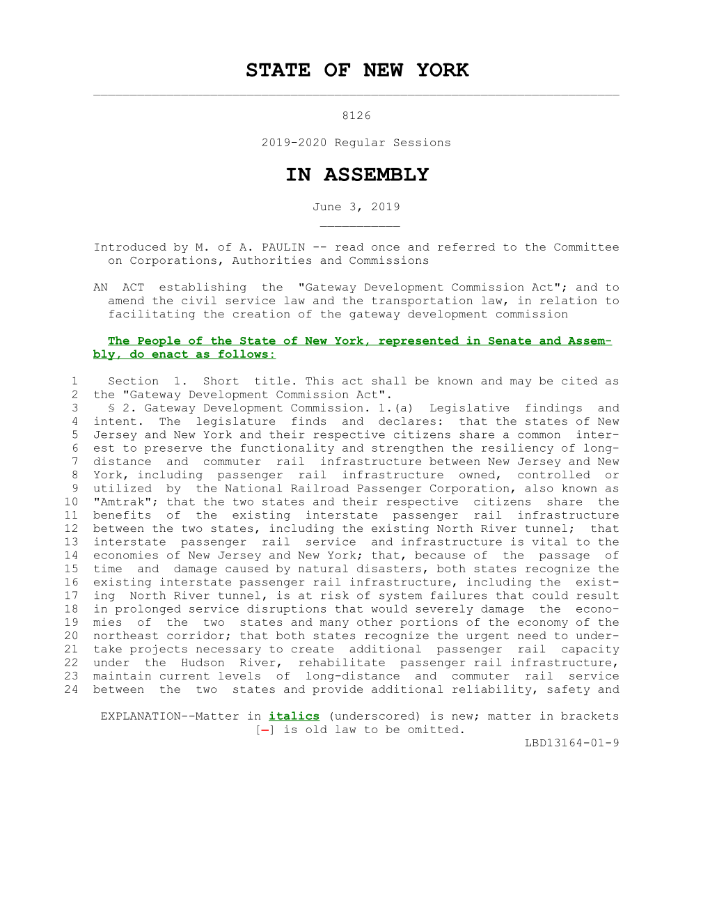 State of New York in Assembly