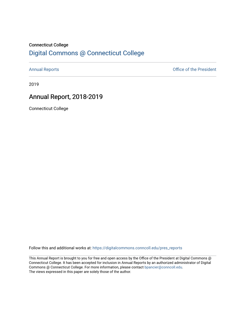 Annual Report, 2018-2019