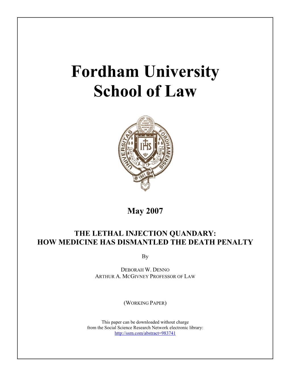 Fordham University School of Law