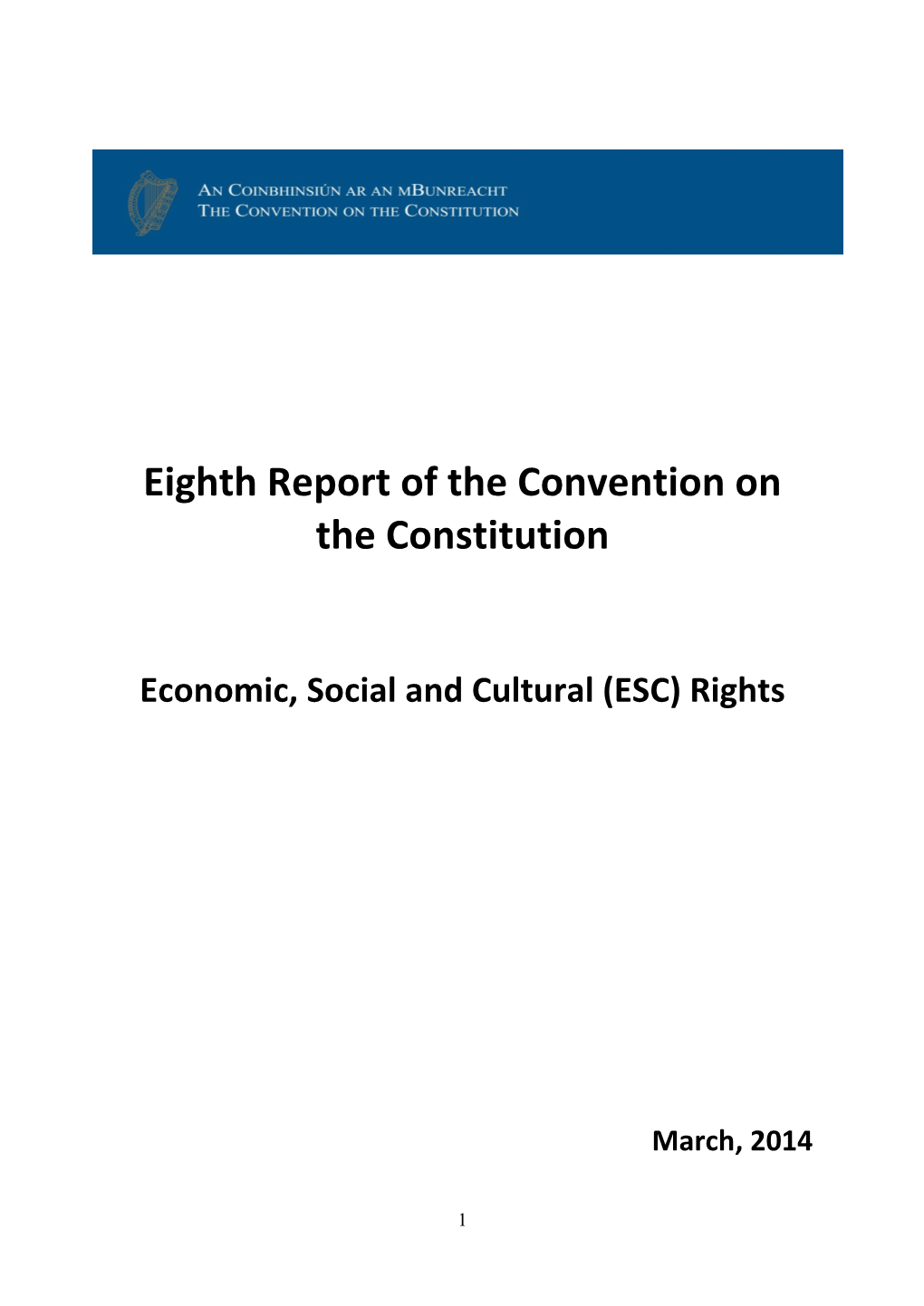 Eighth Report of the Convention on the Constitution