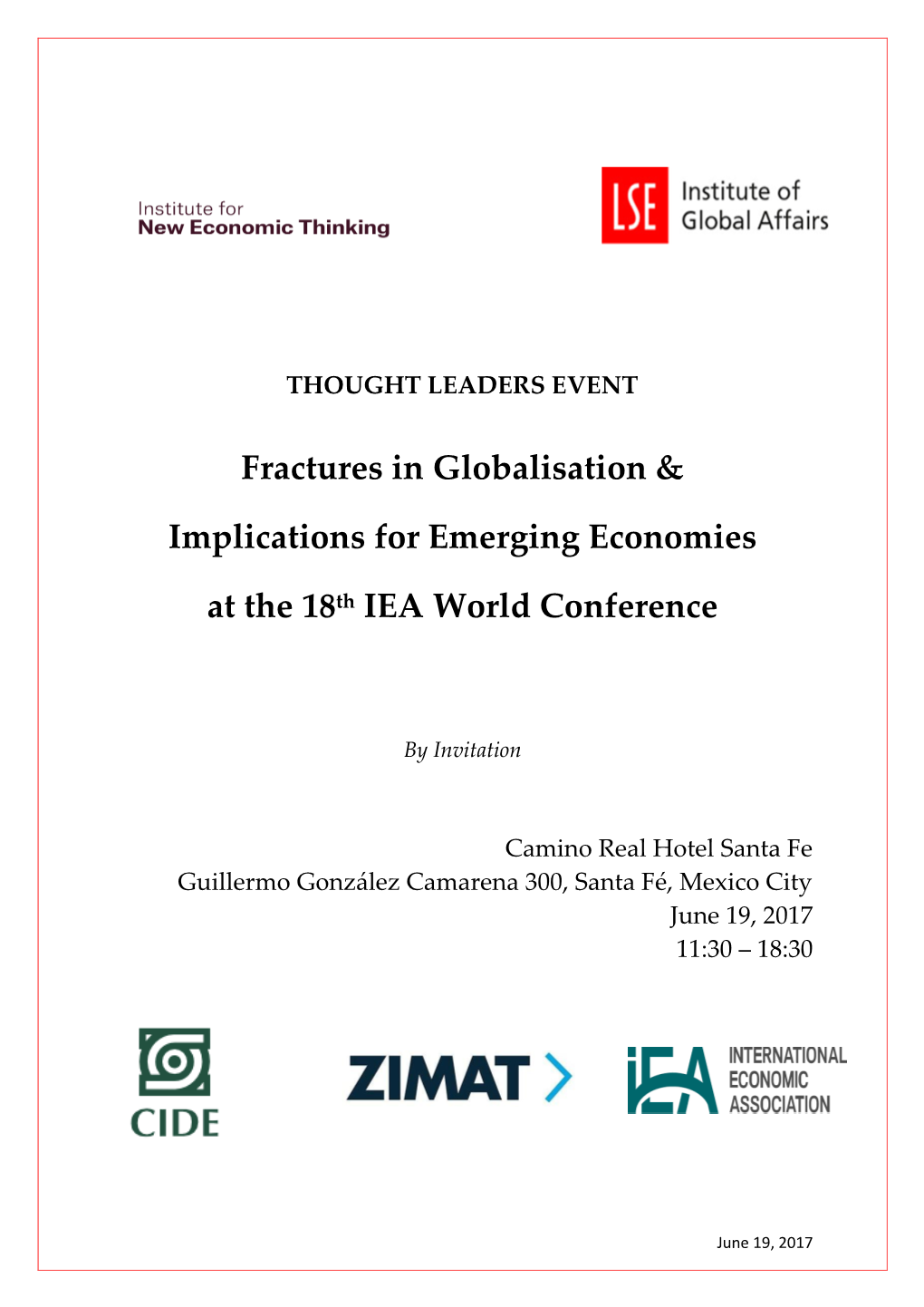 Fractures in Globalisation and Implications for Emerging Economies