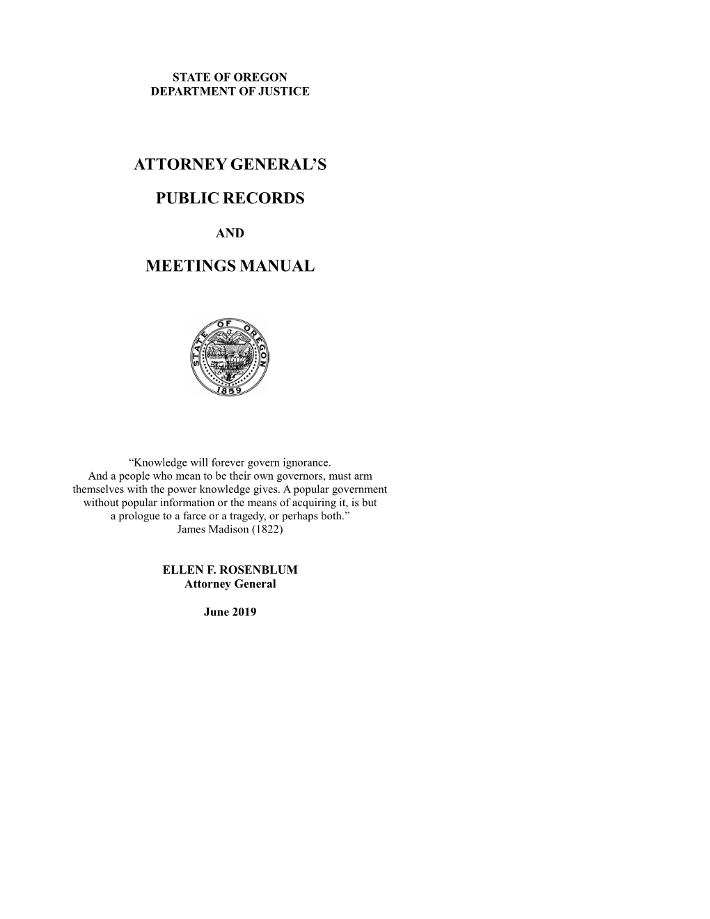 Public Records and Meetings Manual