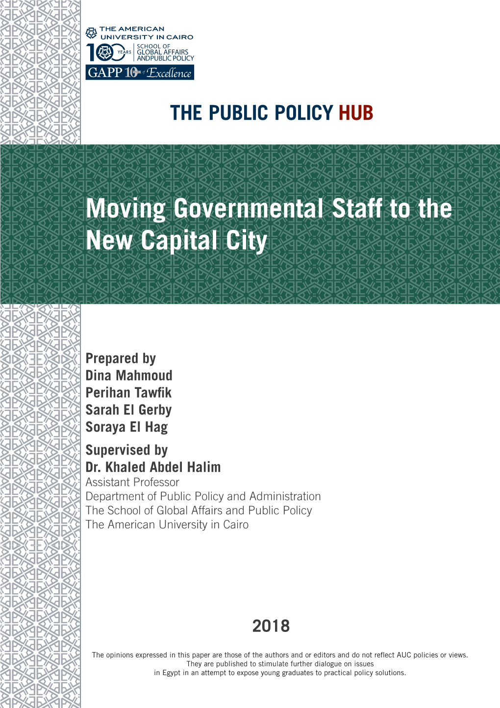 Moving Governmental Staff to the New Capital City