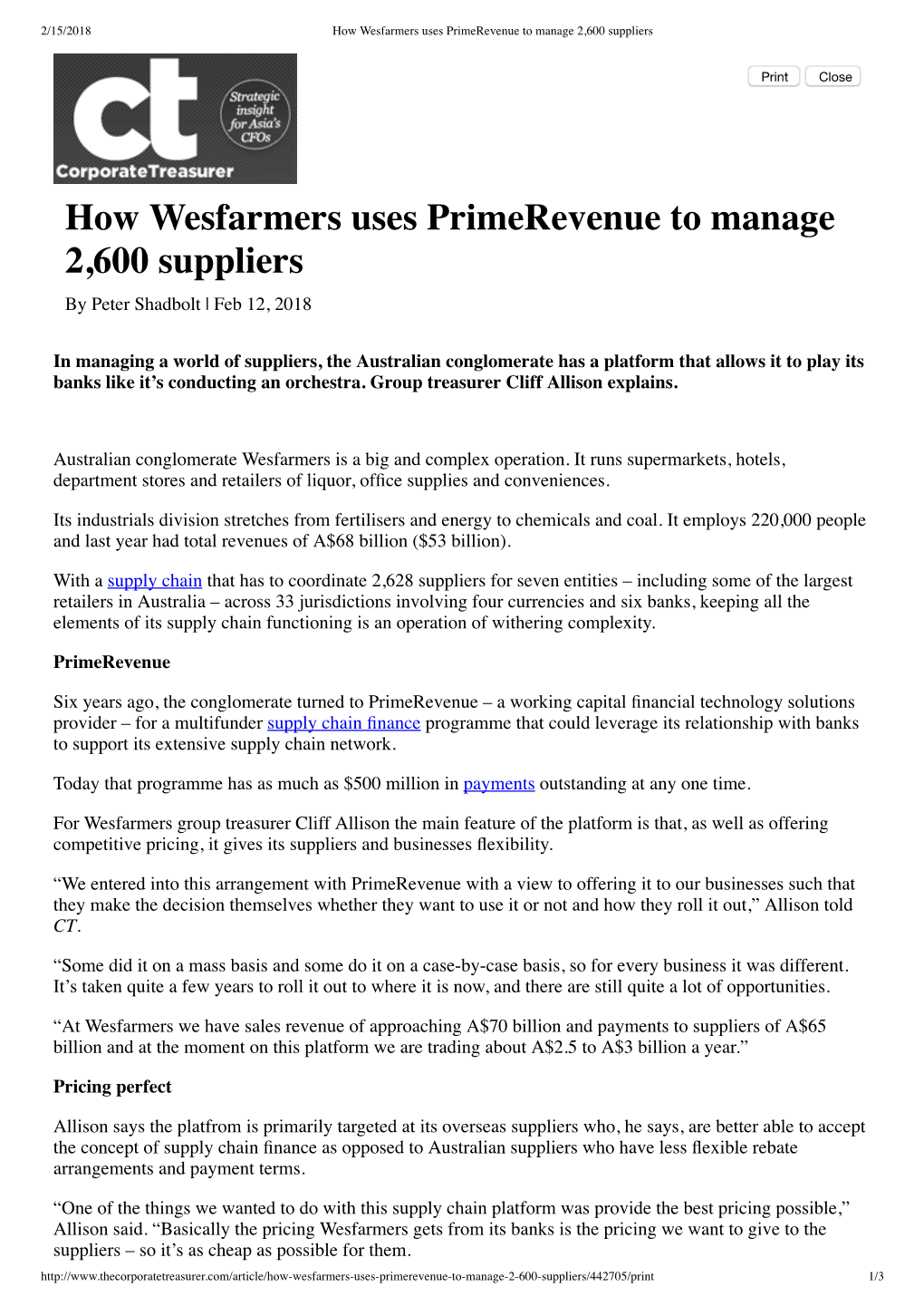 How Wesfarmers Uses Primerevenue to Manage 2,600 Suppliers