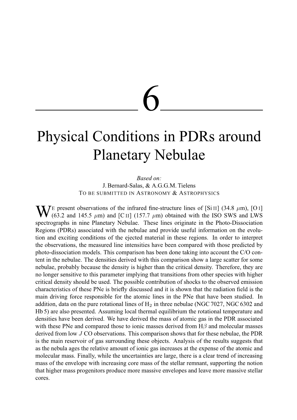Physical Conditions in Pdrs Around Planetary Nebulae