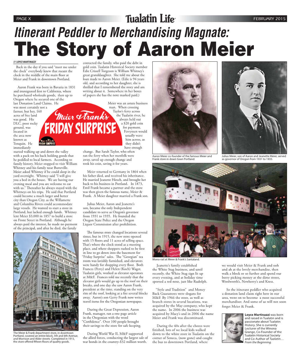 The Story of Aaron Meier by Loyce Martinazzi Contacted the Family, Who Paid the Debt in Back in the Day If You Said “Meet Me Under Gold Coin