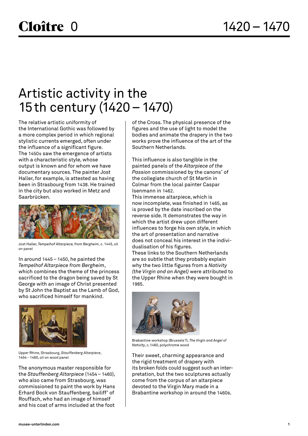 Artistic Activity in the 15Th Century