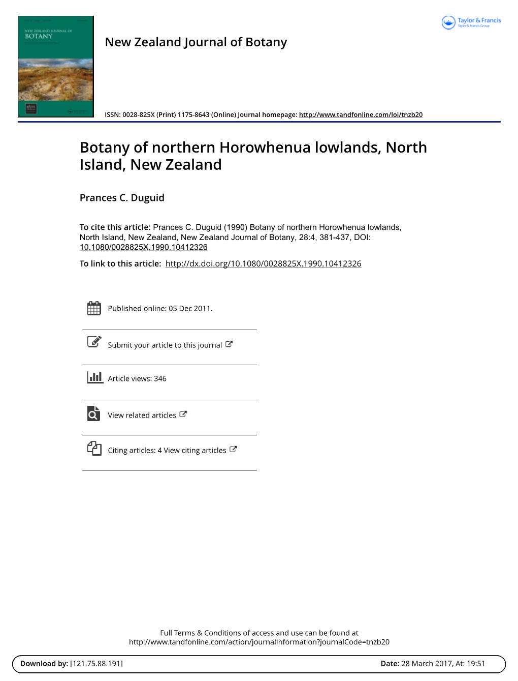 Botany of Northern Horowhenua Lowlands, North Island, New Zealand