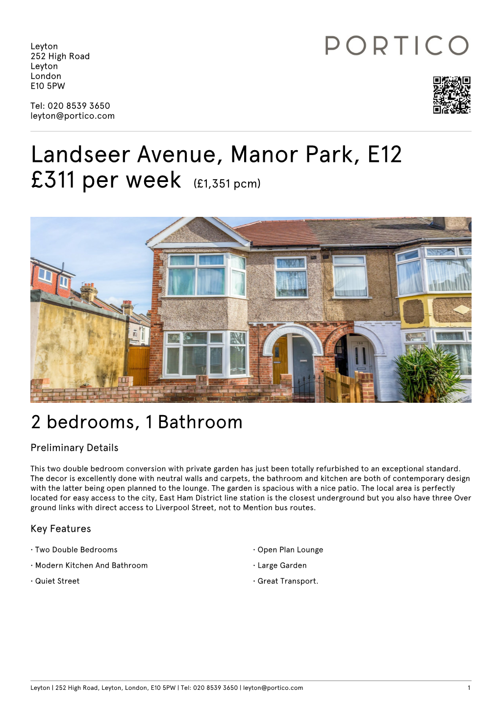 Landseer Avenue, Manor Park, E12 £311 Per Week