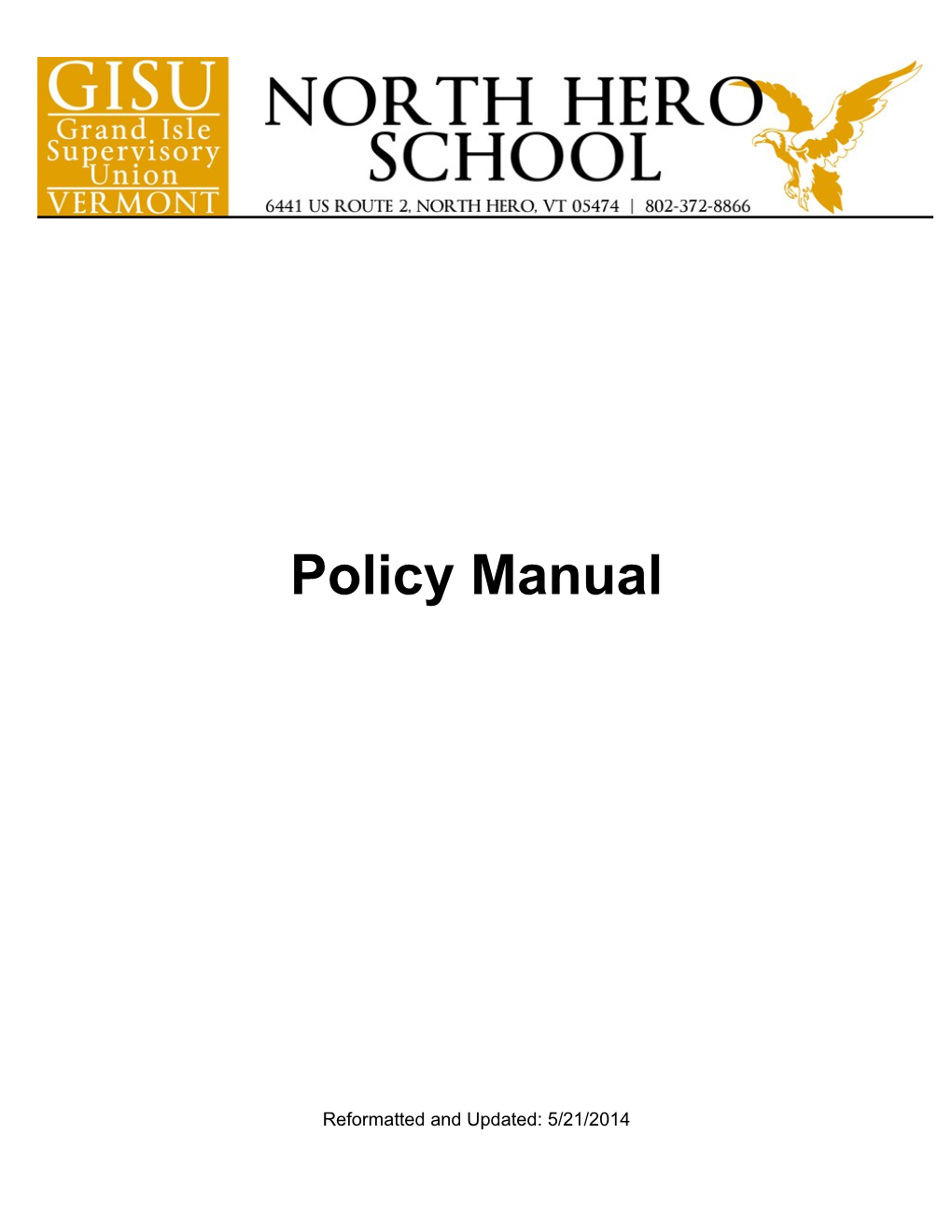 North Hero School Policy Manual