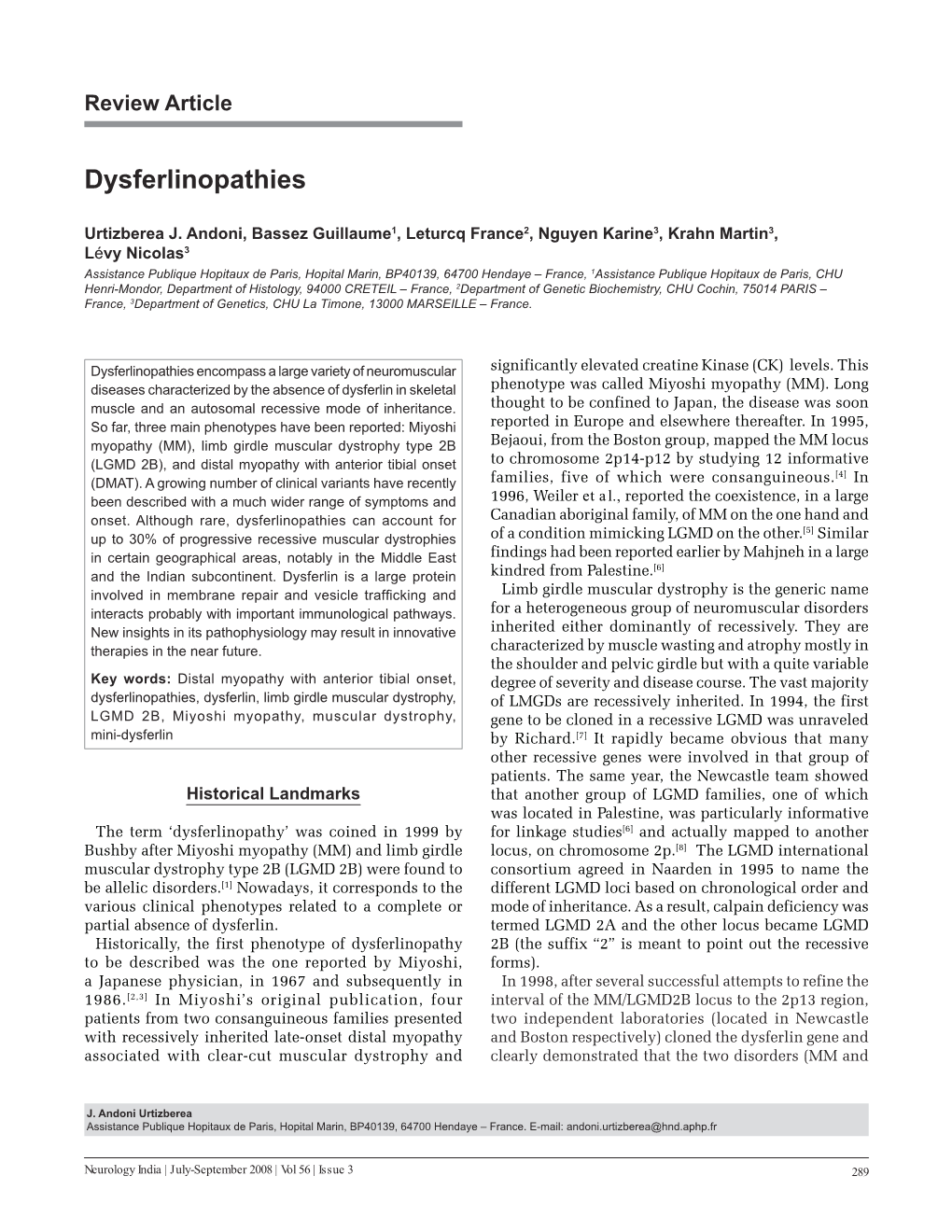 Dysferlinopathies
