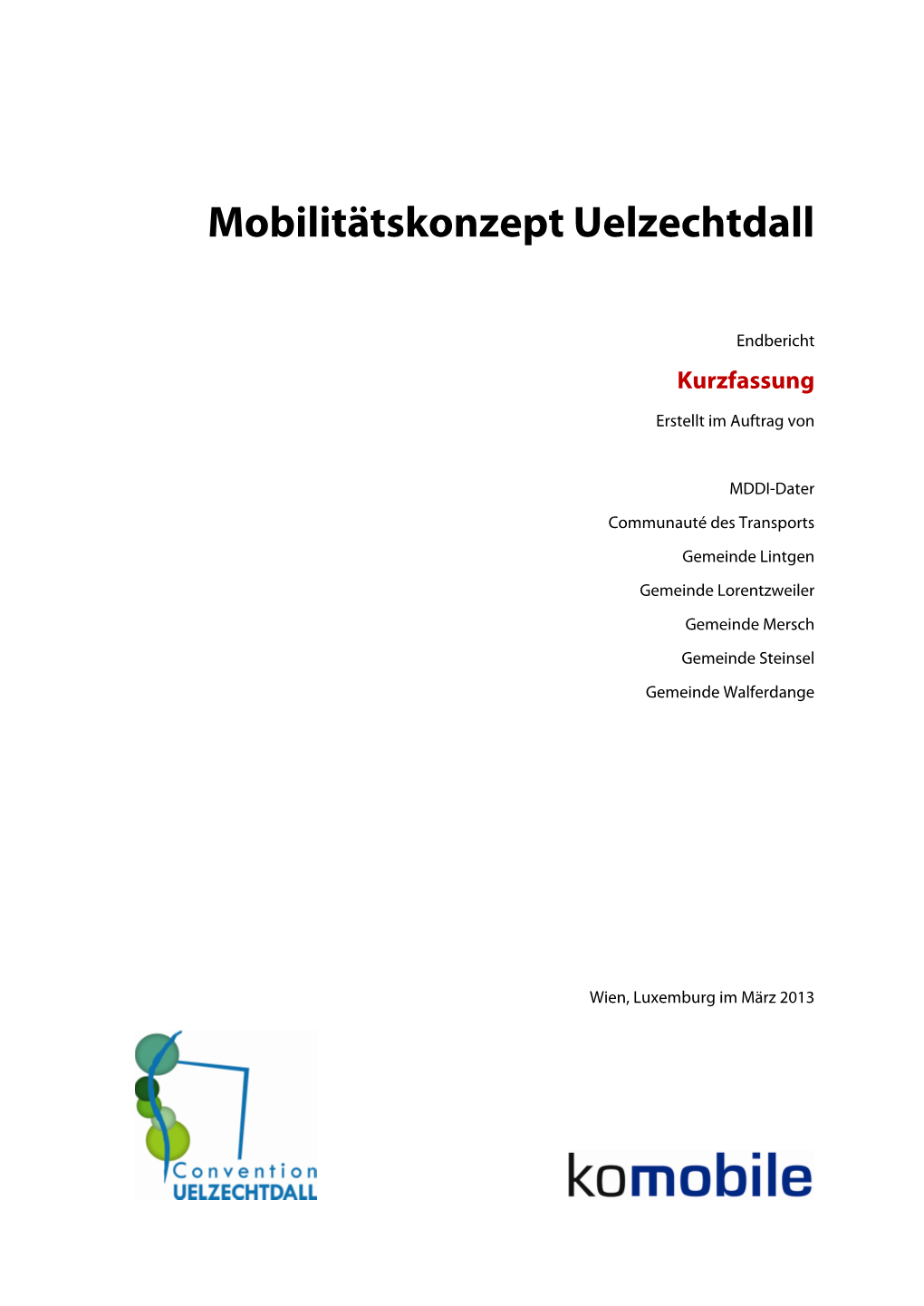 Mobilitätskonzept Uelzechtdall