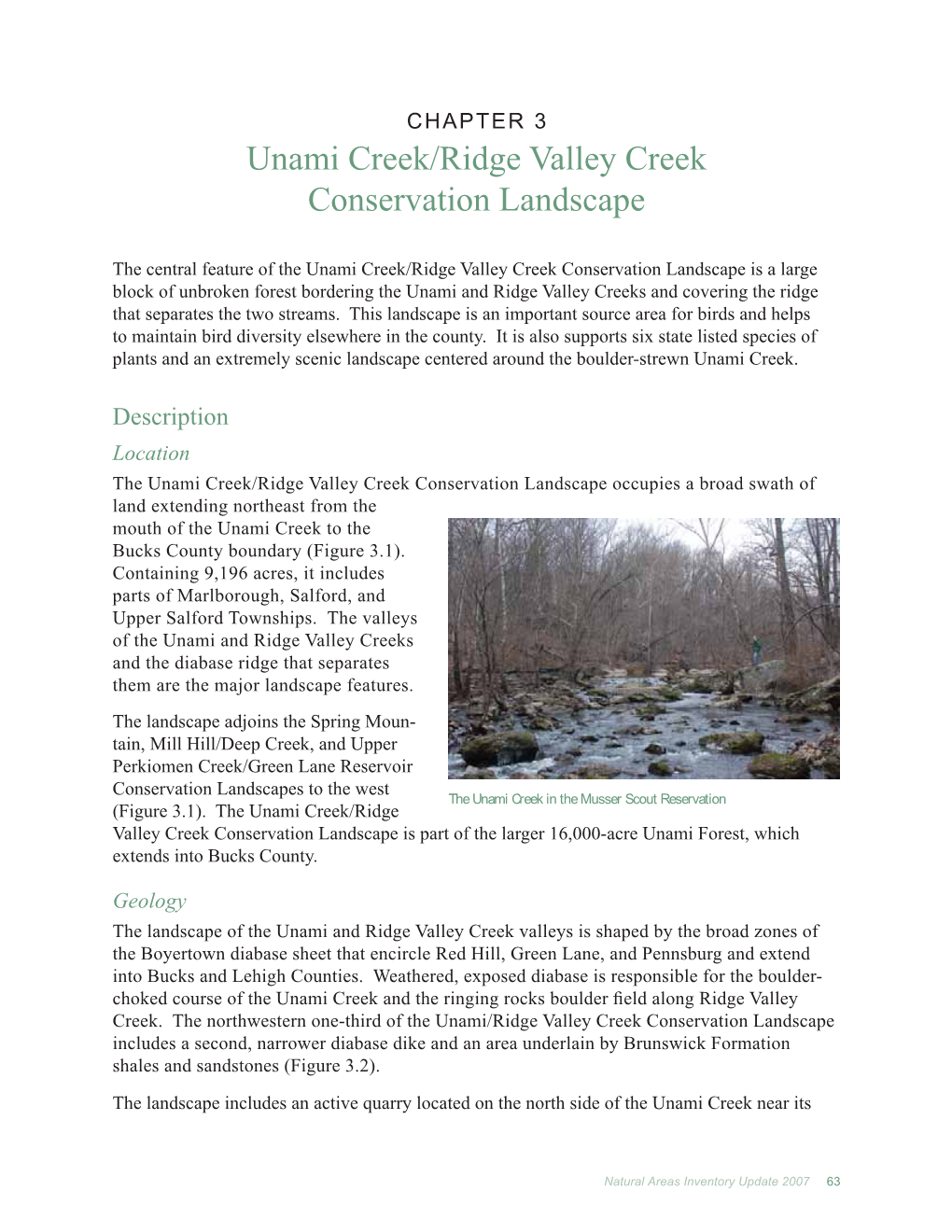 Unami Creek/Ridge Valley Creek Conservation Landscape
